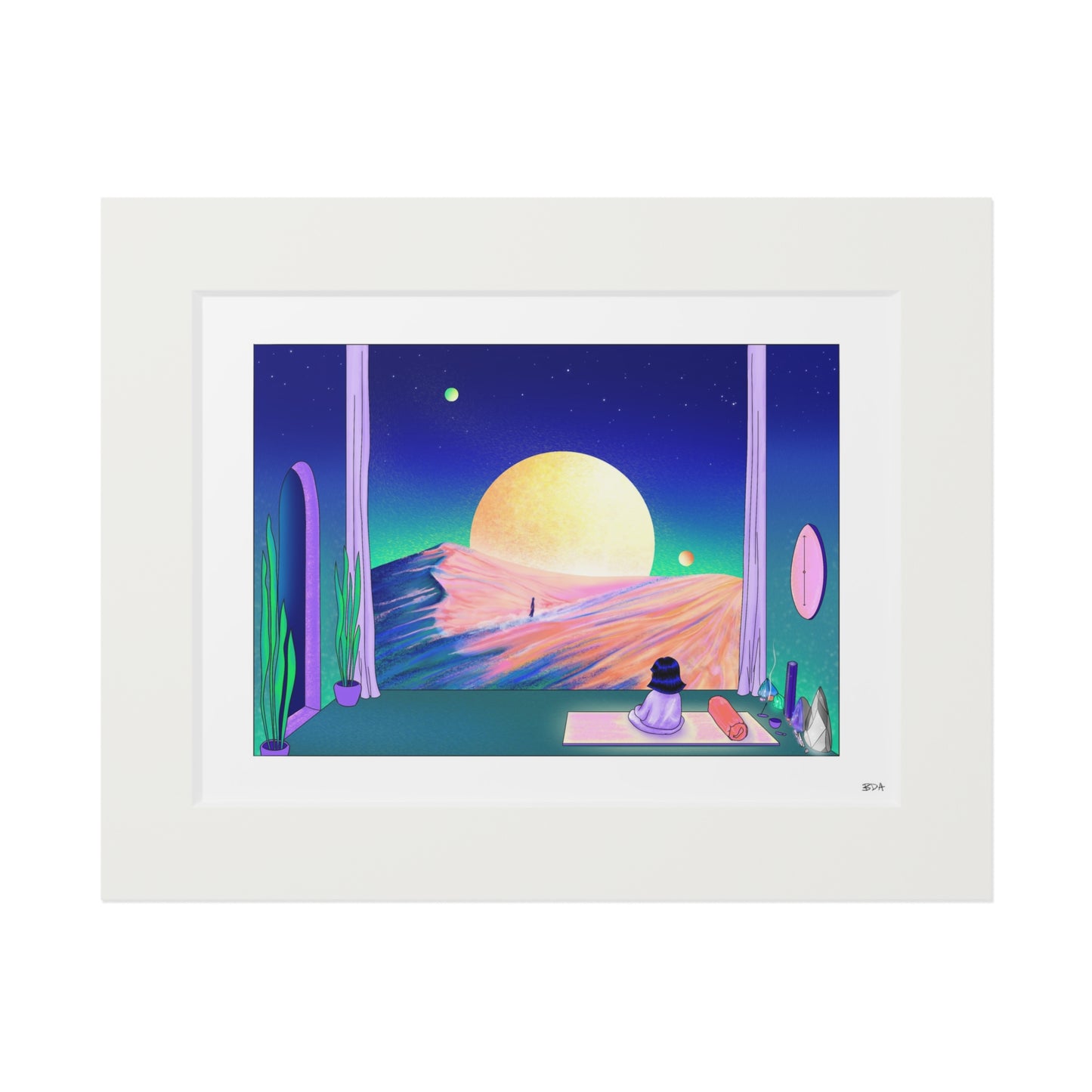 Vibrant Cosmic Fine Art Print in Frame - by bexdoesart