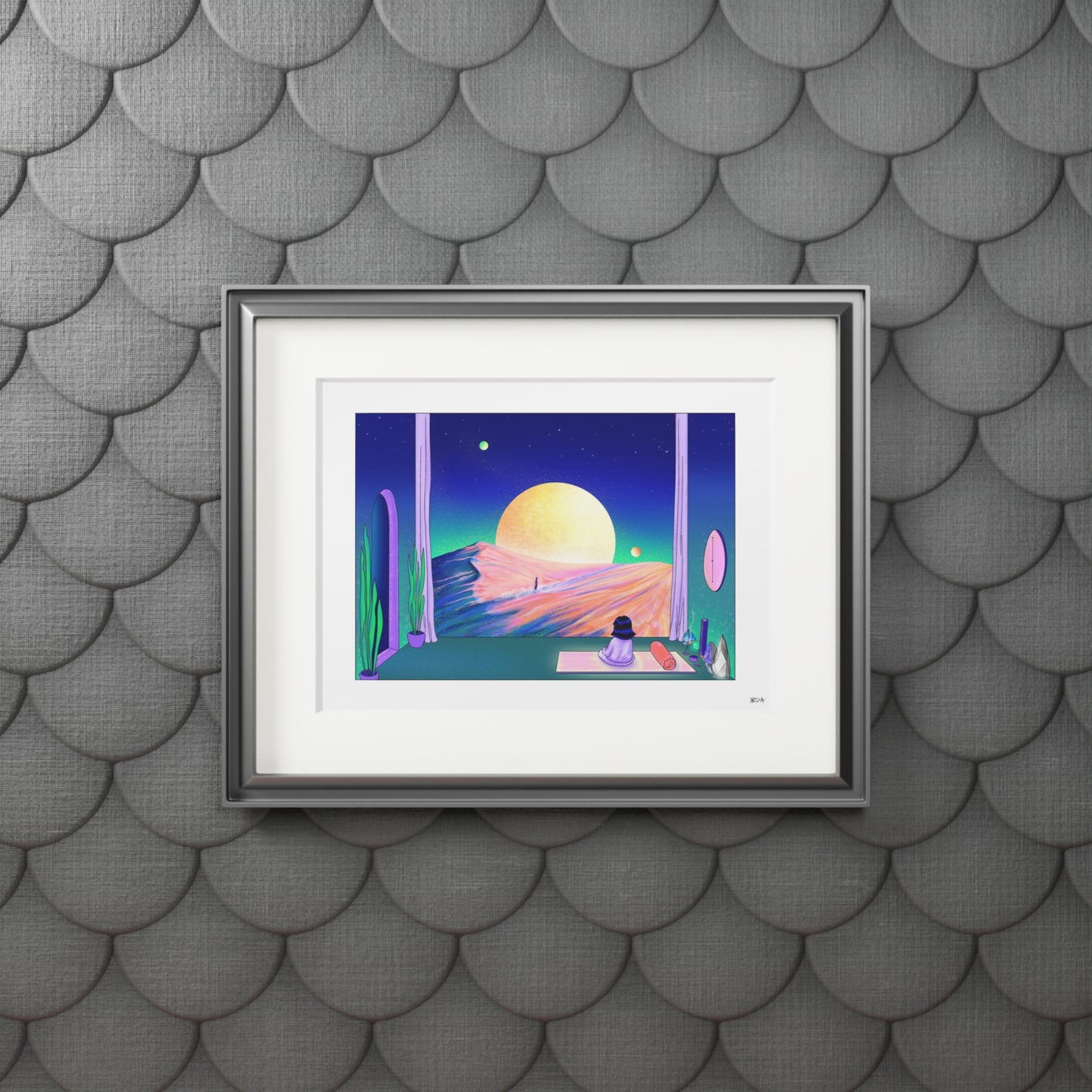 Vibrant Cosmic Fine Art Print in Frame - by bexdoesart